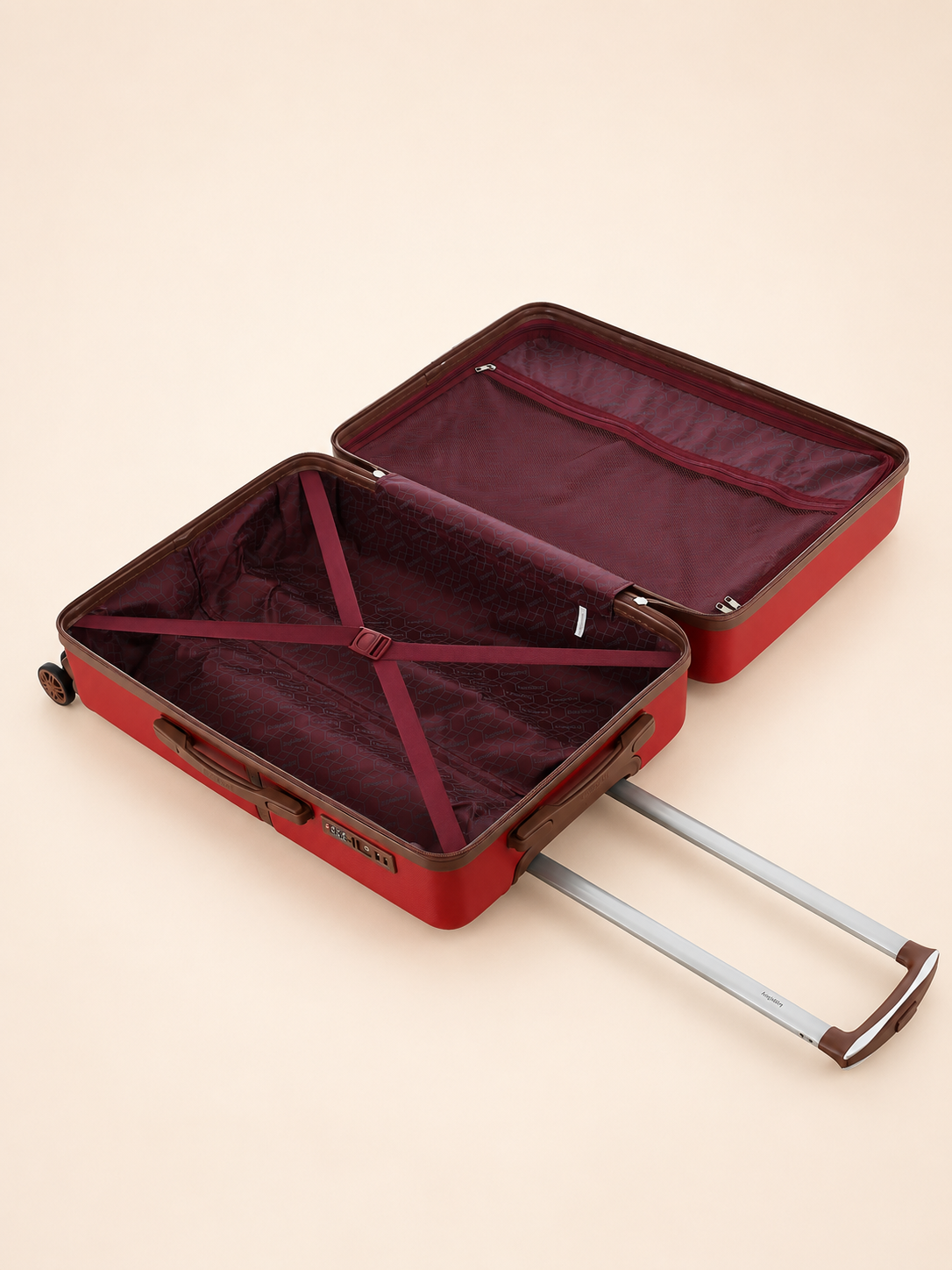 Highbury Sensu Burgundy Hard Shell Luggage Set of 3 | TSA Lock ABS Suitcases