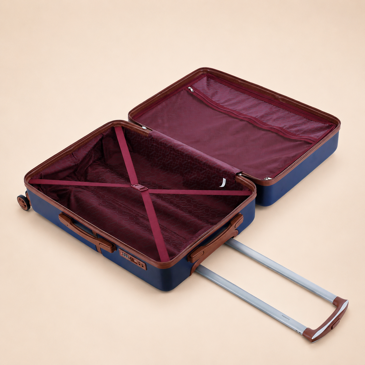 Highbury Sensu Navy Hard Shell Luggage Set of 3 | TSA Lock ABS Suitcases