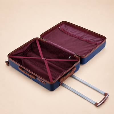 Highbury Sensu Navy Hard Shell Luggage Set of 3 | TSA Lock ABS Suitcases