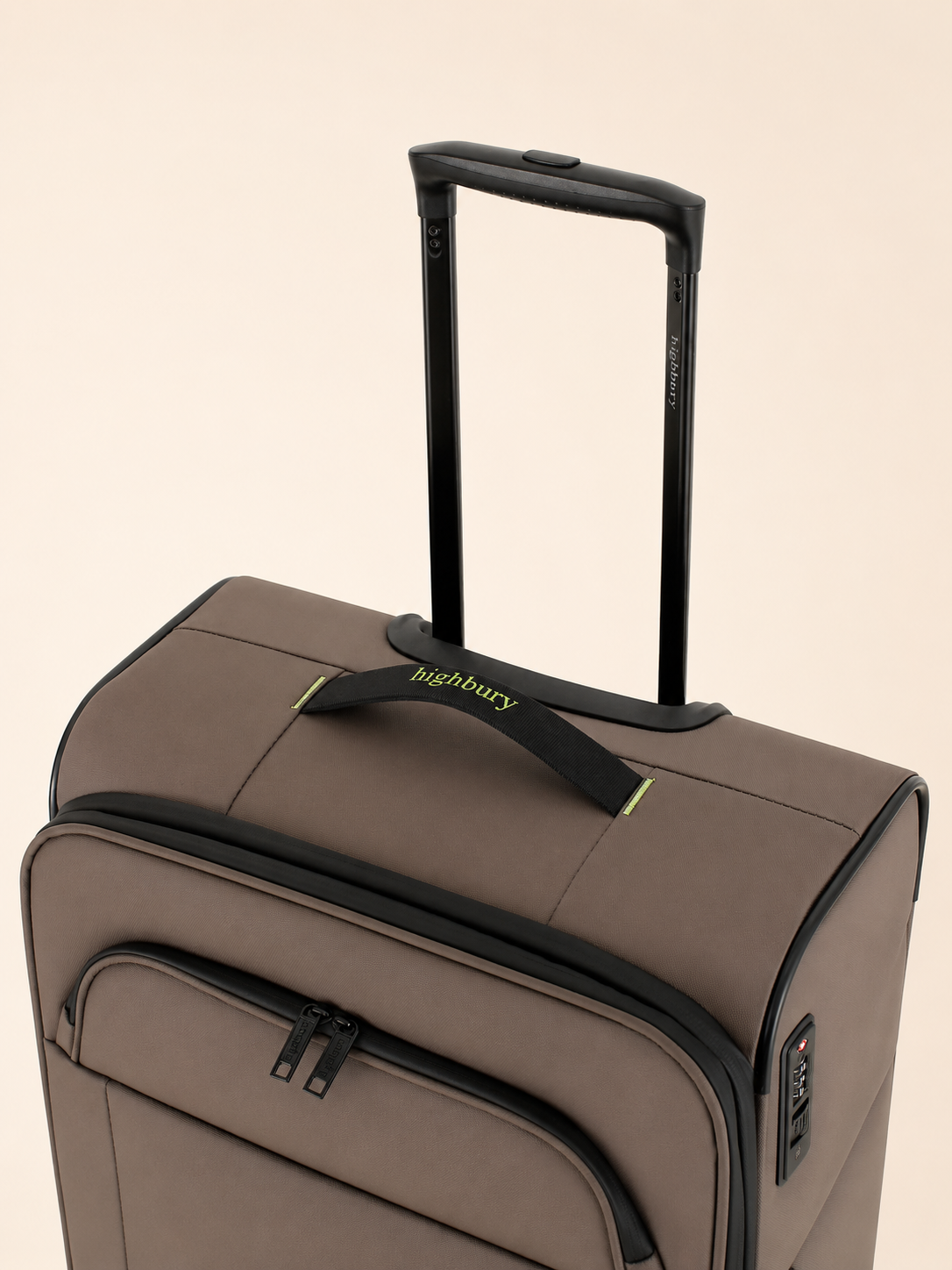 Highbury Brown Soft Shell Luggage Set of 3 | TSA Lock Spinner Suitcases