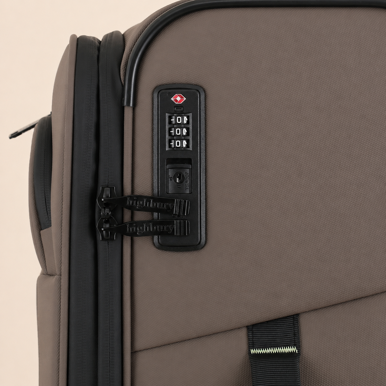 Highbury Brown Soft Shell Luggage Set of 3 | TSA Lock Spinner Suitcases