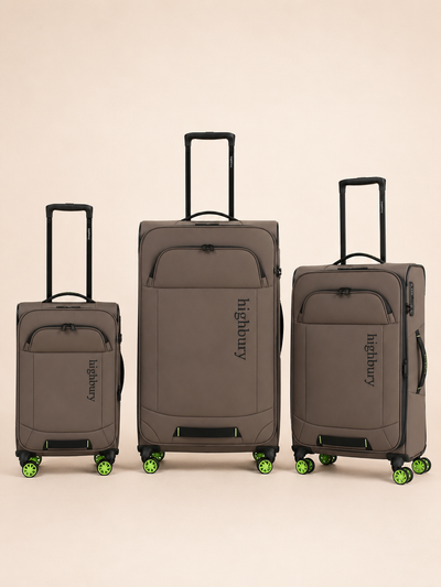 Highbury Embark Brown Soft Shell Luggage Set
