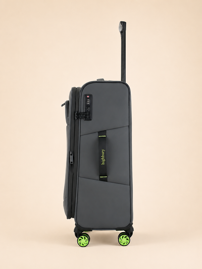 Highbury Grey Soft Shell Luggage Set of 3 | TSA Lock Spinner Suitcases