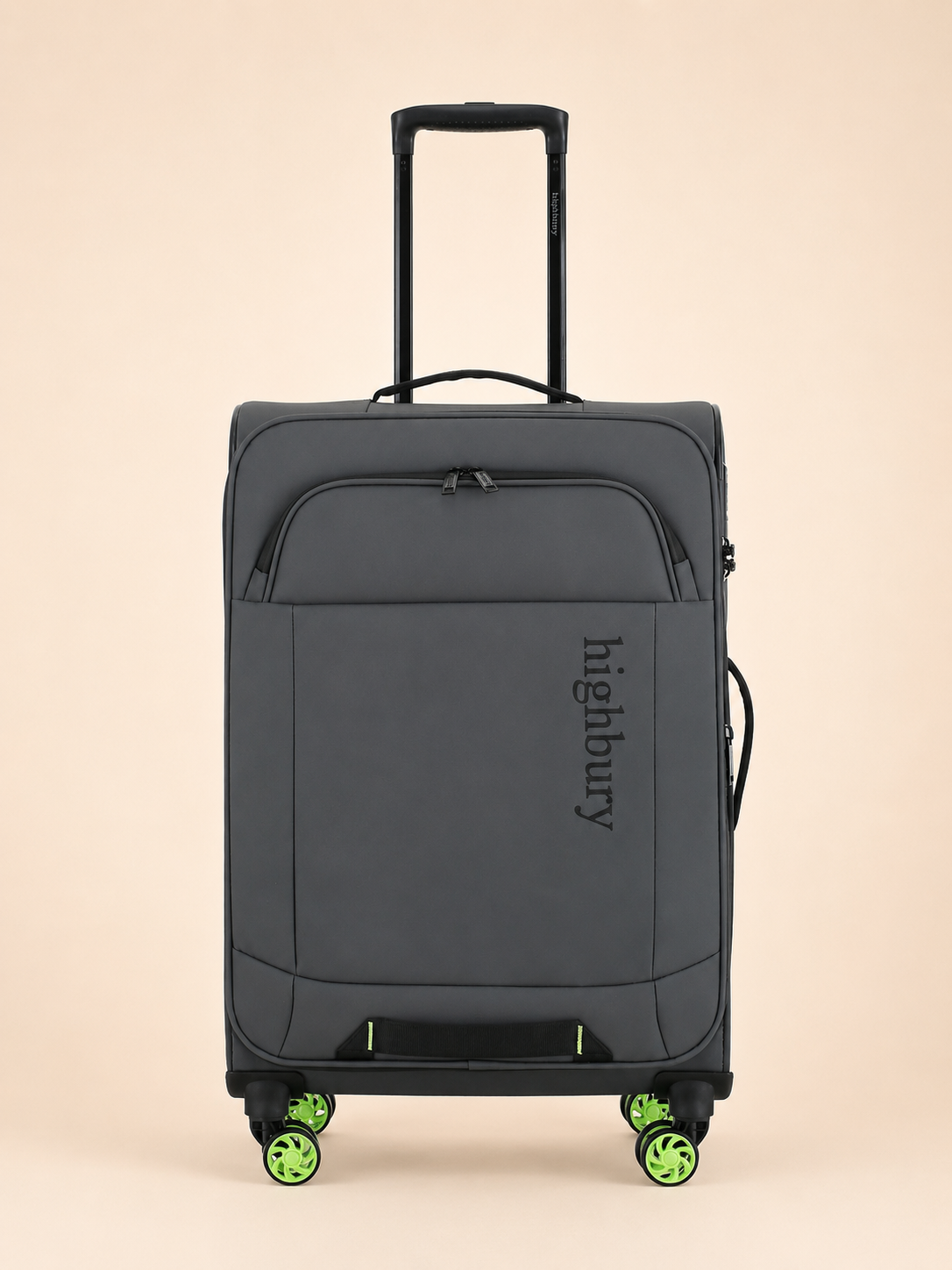Highbury Grey Soft Shell Luggage Set of 3 | TSA Lock Spinner Suitcases