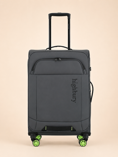 Highbury Grey Soft Shell Luggage Set of 3 | TSA Lock Spinner Suitcases