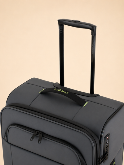 Highbury Grey Soft Shell Luggage Set of 3 | TSA Lock Spinner Suitcases