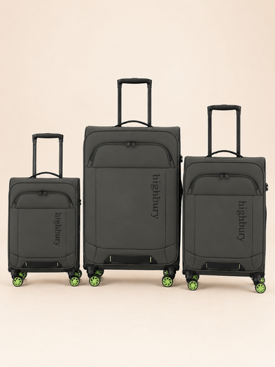 Highbury Olive Soft Shell Luggage Set of 3 | TSA Lock Spinner Suitcases