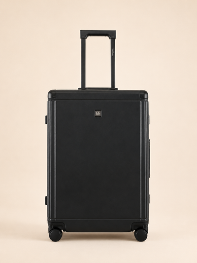 Highbury Cargo Black Aluminium Frame Luggage Set of 3 | Zipless TSA Lock Suitcases