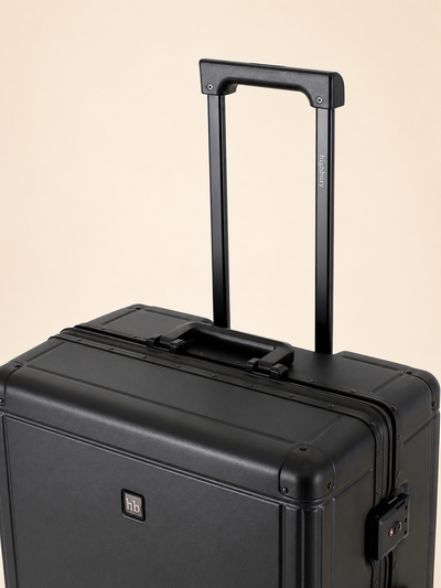 Highbury Cargo Black Aluminium Frame Luggage Set of 3 | Zipless TSA Lock Suitcases