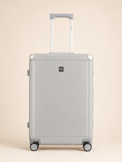 Highbury Cargo Silver Aluminium Frame Luggage Set of 3 | Zipless TSA Lock Suitcases