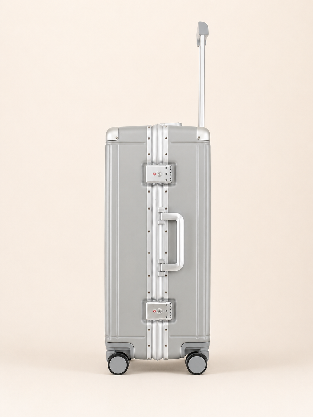 Highbury Cargo Silver Aluminium Frame Luggage Set of 3 | Zipless TSA Lock Suitcases