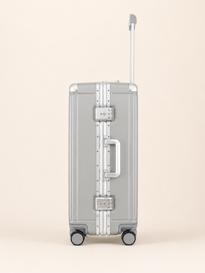 Highbury Cargo Silver Aluminium Frame Luggage Set of 3 | Zipless TSA Lock Suitcases