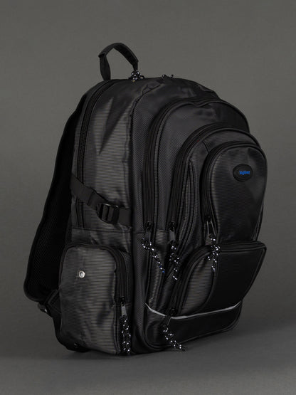 "Black laptop backpack for school, work, and travel"