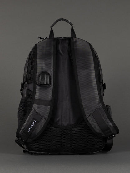 Highbury 18-Inch Black Laptop Backpack – Durable Polyester Work, School & Travel Bag with USB Charging Port