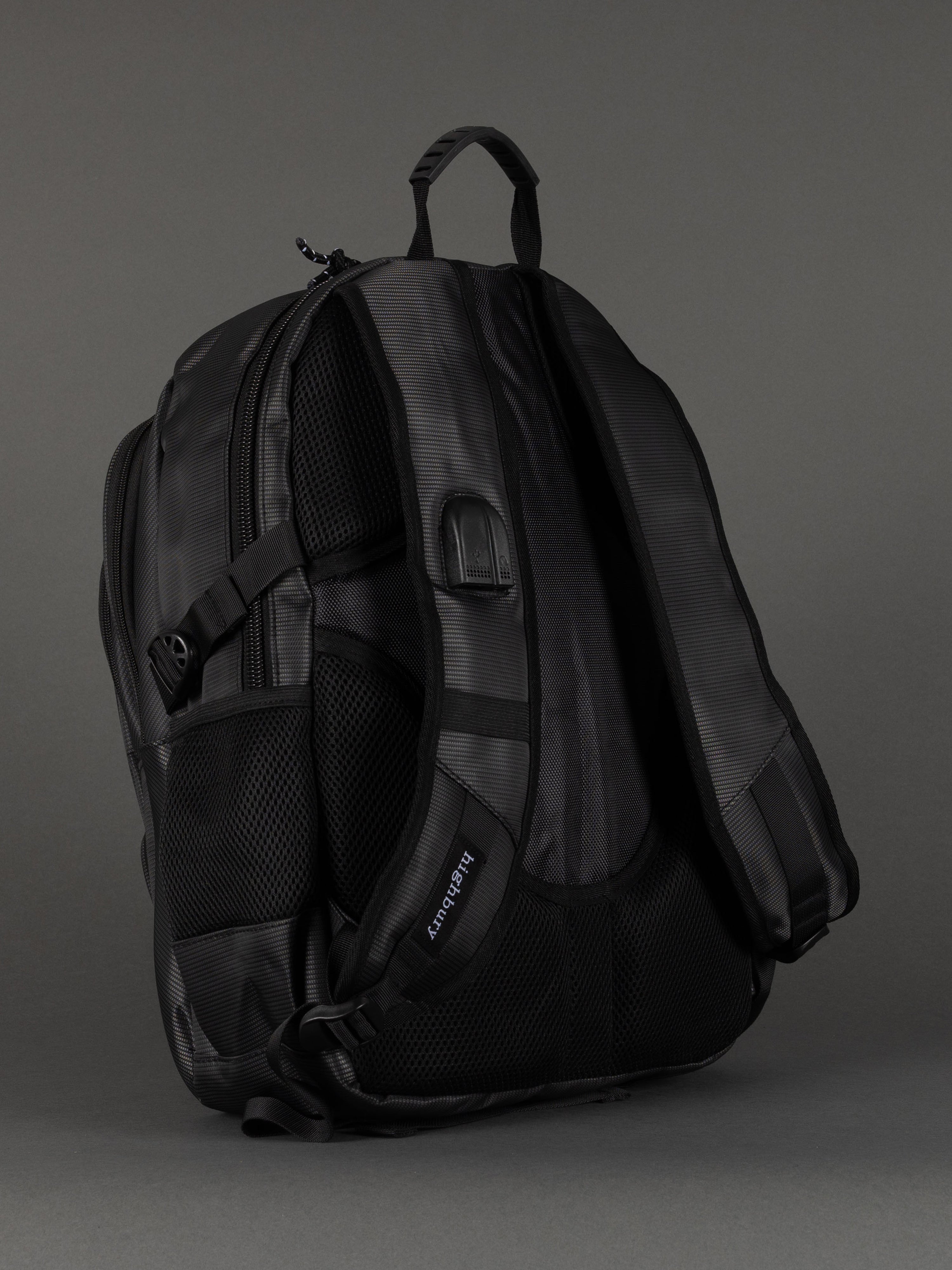 "Professional black backpack with organiser pockets"