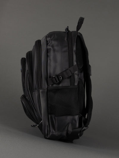 "Christmas gift idea – black laptop backpack with USB charging port"