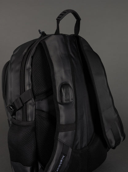 Highbury 18-Inch Black Laptop Backpack – Durable Polyester Work, School & Travel Bag with USB Charging Port
