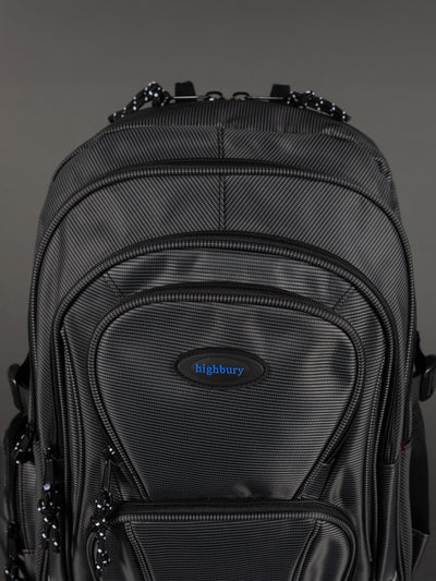 Highbury 18-Inch Grey Laptop Backpack – Durable Polyester Work, School & Travel Bag with USB Charging Port