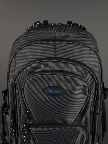 Highbury 18-Inch Grey Laptop Backpack – Durable Polyester Work, School & Travel Bag with USB Charging Port