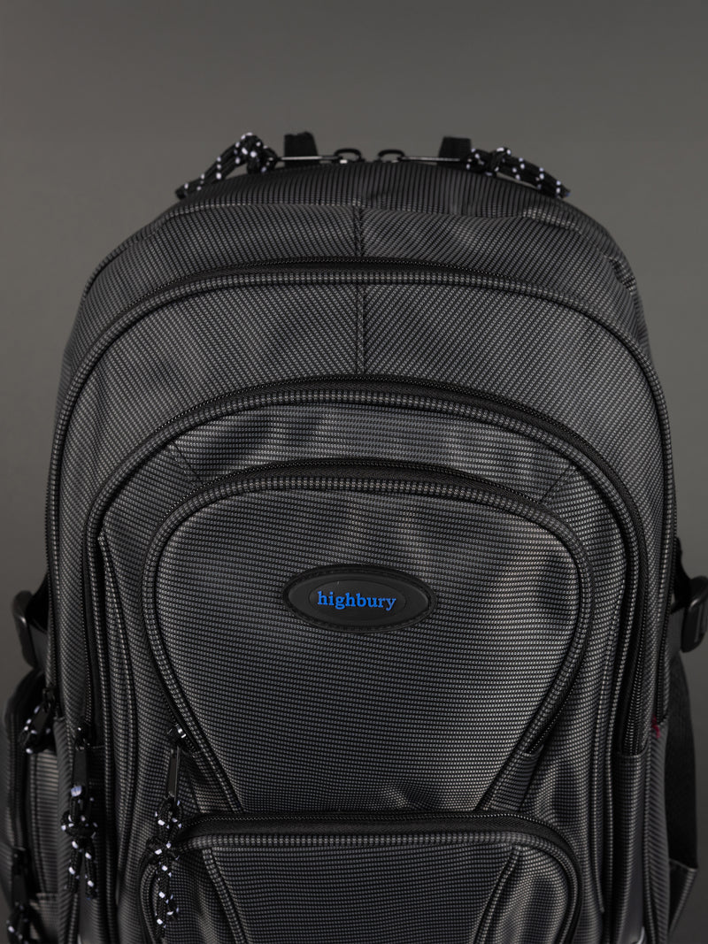 Highbury 18-Inch Grey Laptop Backpack – Durable Polyester Work, School & Travel Bag with USB Charging Port