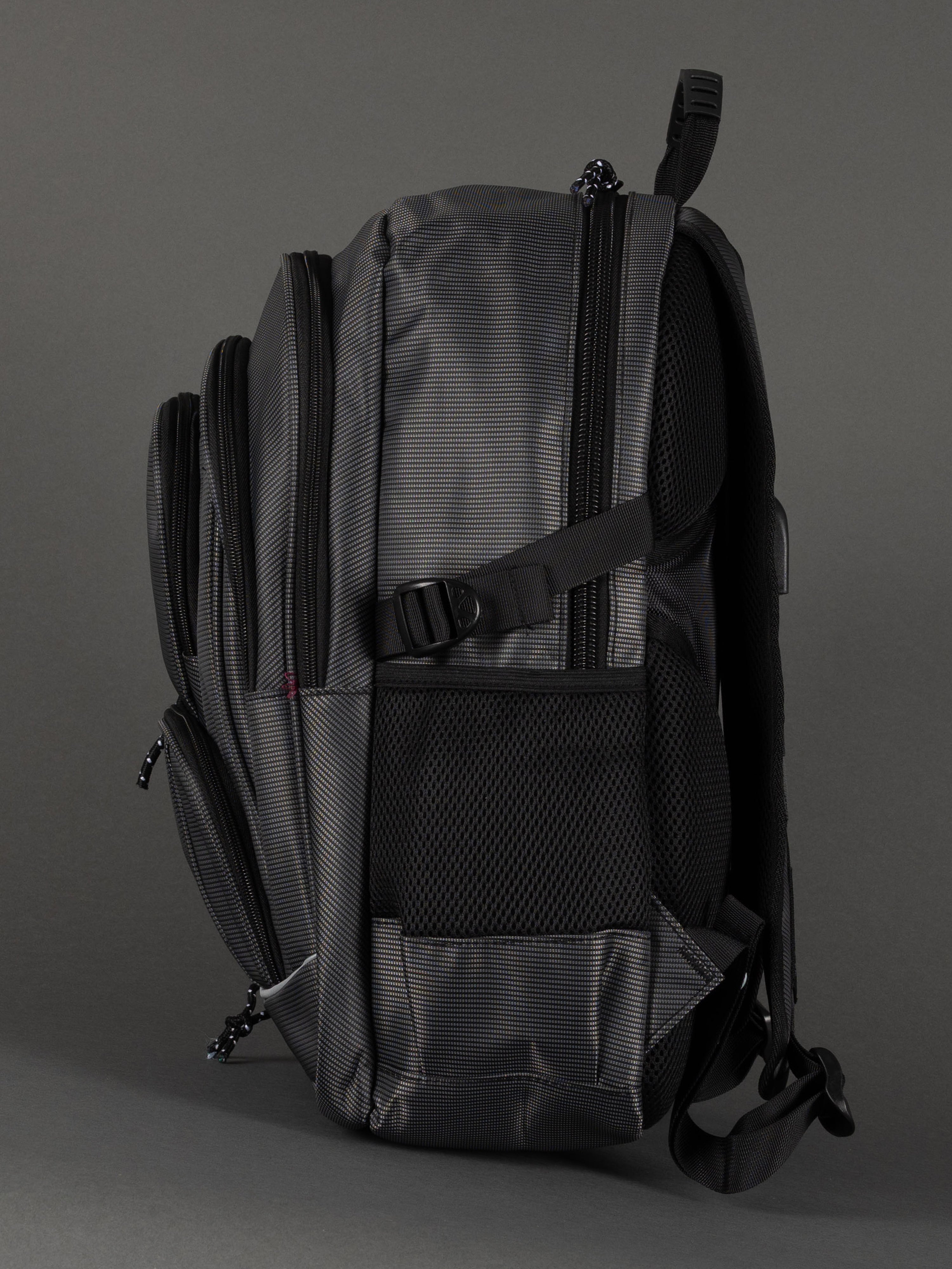 "Commuter backpack with organiser pockets and bottle holders"