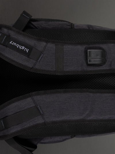 Highbury 18-Inch Grey Laptop Backpack – 1680D Polyester Work, School & Travel Bag with USB Charging Port