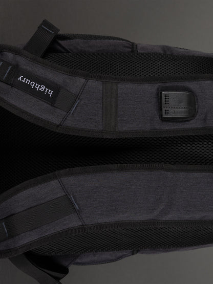 Highbury 18-Inch Grey Laptop Backpack – 1680D Polyester Work, School & Travel Bag with USB Charging Port