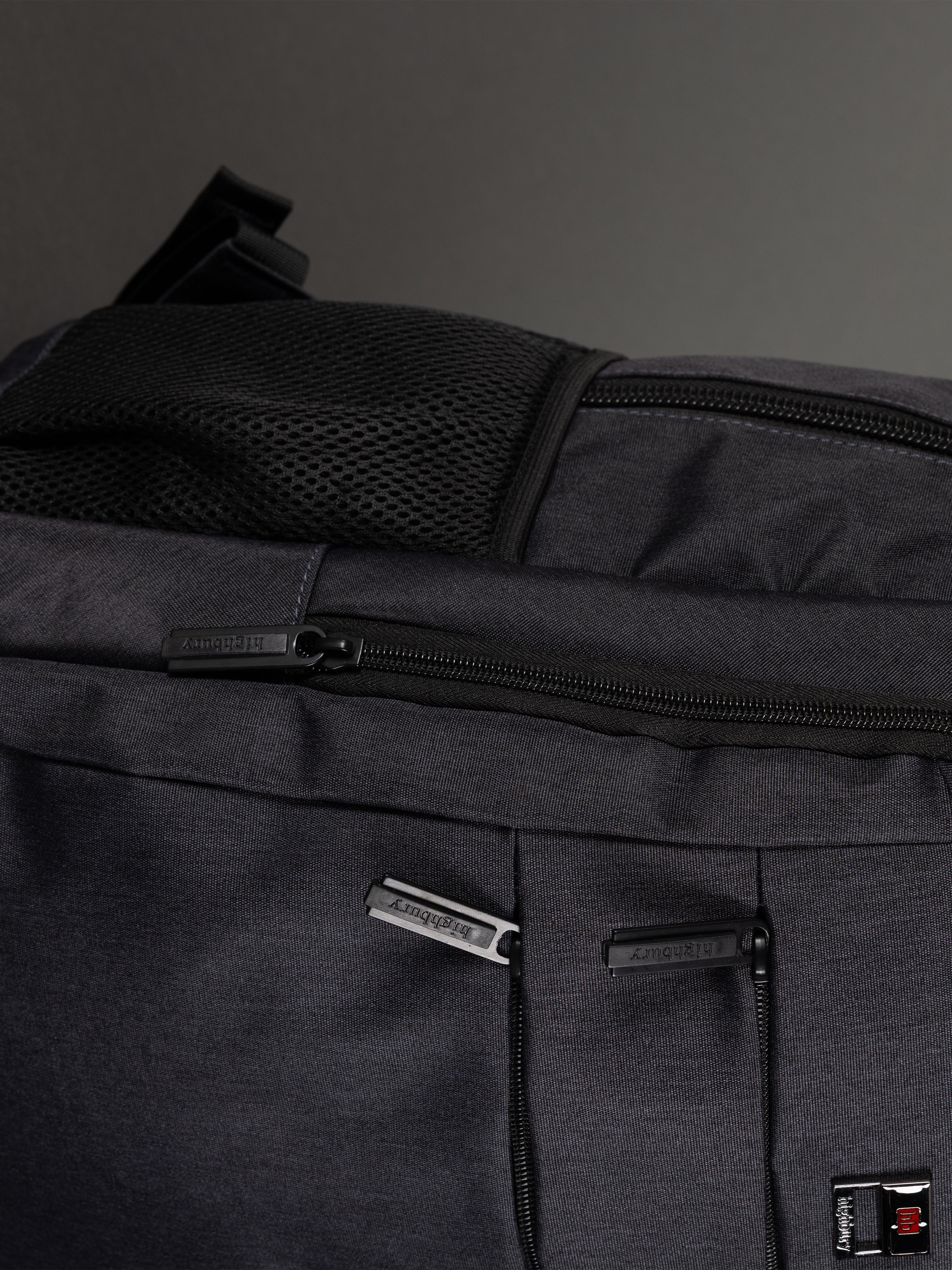 Highbury 18-Inch Grey Laptop Backpack – 1680D Polyester Work, School & Travel Bag with USB Charging Port