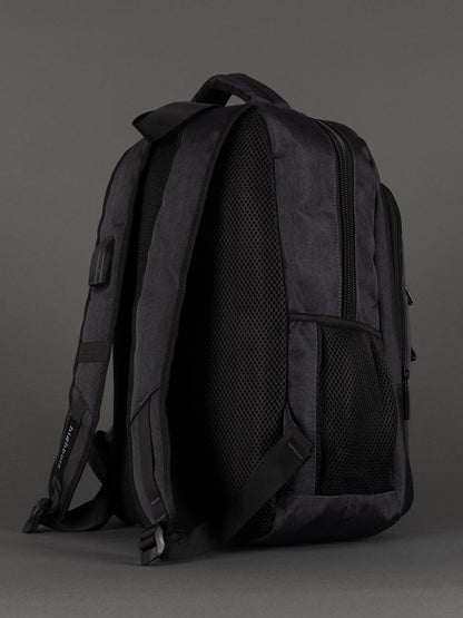 "Christmas gift idea – grey laptop backpack with USB charging port"