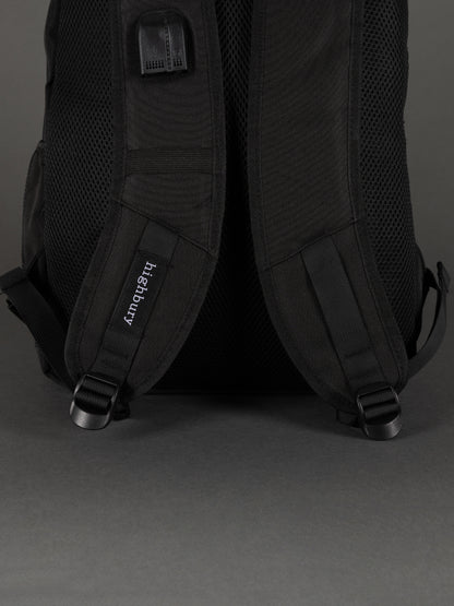 "Christmas gift idea – black laptop backpack with USB charging"