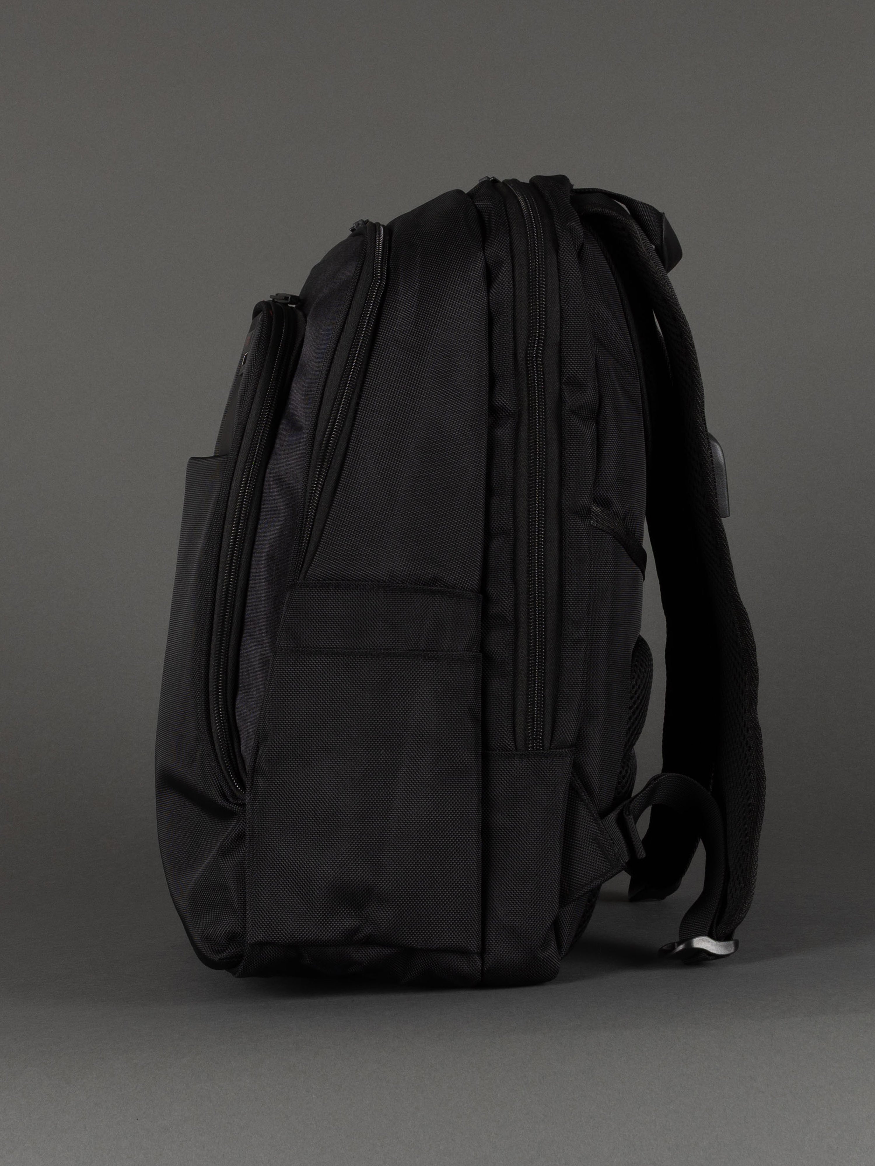 "Highbury 1680D polyester backpack with padded laptop section"