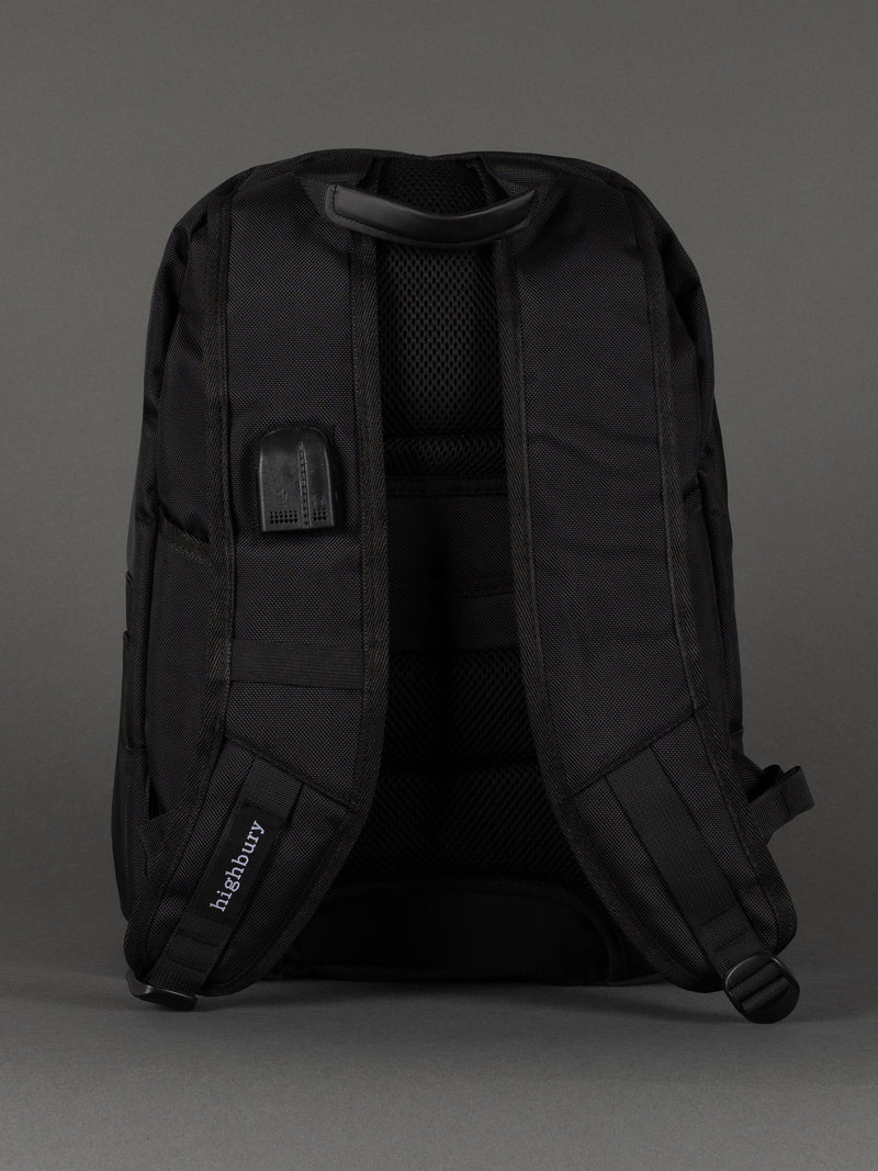 "Rugged water-resistant laptop backpack for professionals and students"