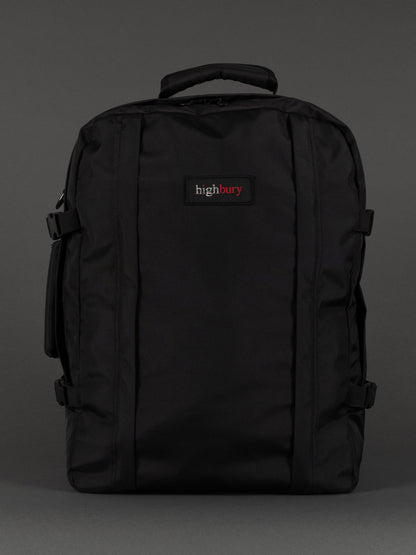 "Highbury 20-inch black 1680D polyester cabin laptop backpack"