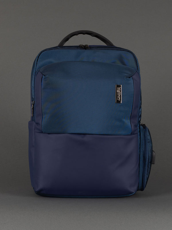 "Highbury 17-inch navy cabin backpack with organiser compartments"