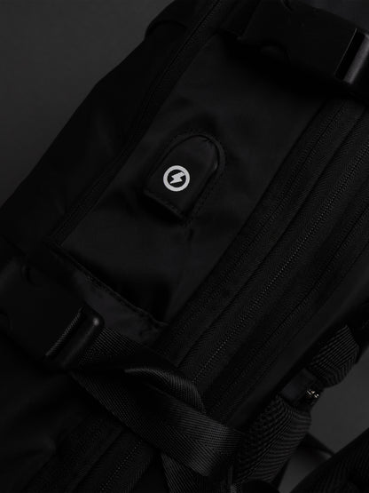 Highbury 18-Inch Black Cabin Backpack – Expandable Travel Laptop Rucksack with USB Charging Port