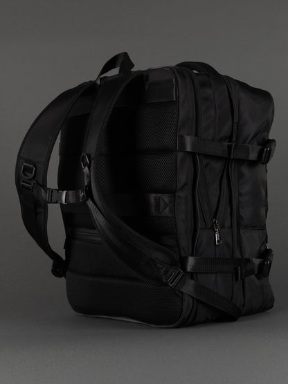 "Christmas gift idea – black expandable laptop backpack with USB charging"