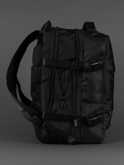 Highbury 18-Inch Black Cabin Backpack – Expandable Travel Laptop Rucksack with USB Charging Port
