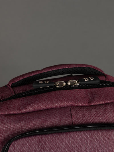 Highbury 18-Inch Burgundy Laptop Backpack – Polyester Cabin-Size Work, School & Travel Bag