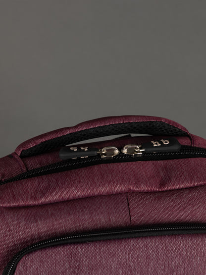 Highbury 18-Inch Burgundy Laptop Backpack – Polyester Cabin-Size Work, School & Travel Bag