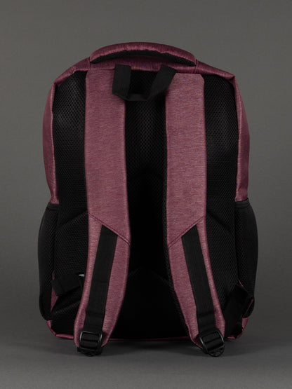"Durable polyester burgundy cabin-size backpack"
