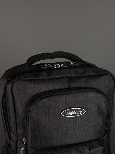 Highbury 18-Inch Dark Grey Laptop Backpack – Polyester Cabin-Size Work, School & Travel Bag