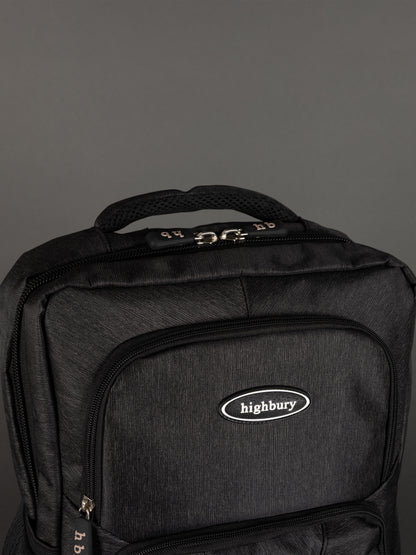 Highbury 18-Inch Dark Grey Laptop Backpack – Polyester Cabin-Size Work, School & Travel Bag