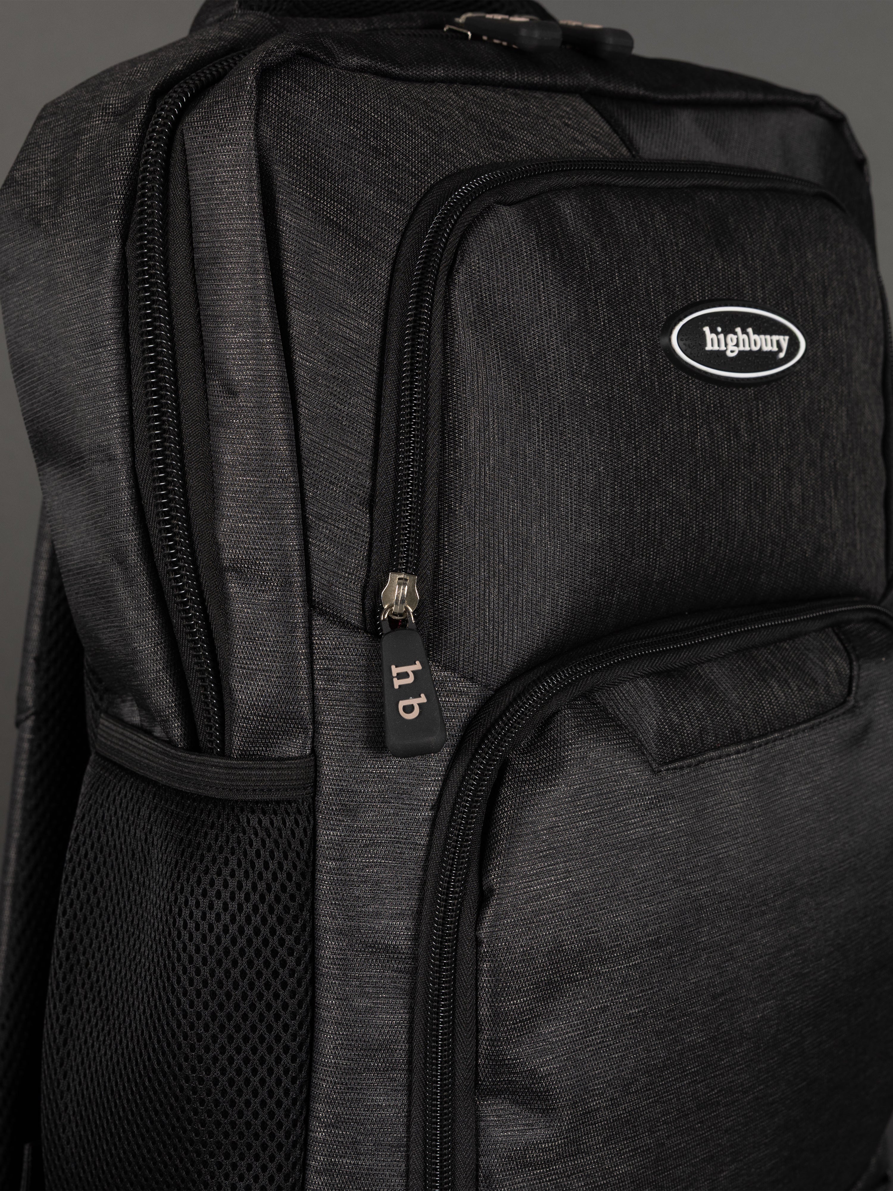 Highbury 18-Inch Dark Grey Laptop Backpack – Polyester Cabin-Size Work, School & Travel Bag