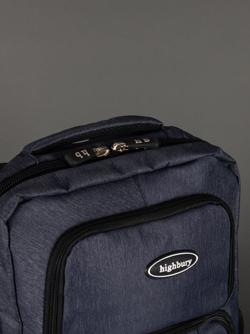 Highbury 18-Inch Navy Laptop Backpack – Polyester Cabin-Size Work, School & Travel Bag