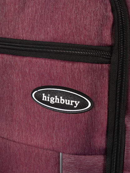 Highbury 18-Inch Burgundy Laptop Backpack – Polyester Cabin-Size Work, School & Travel Bag