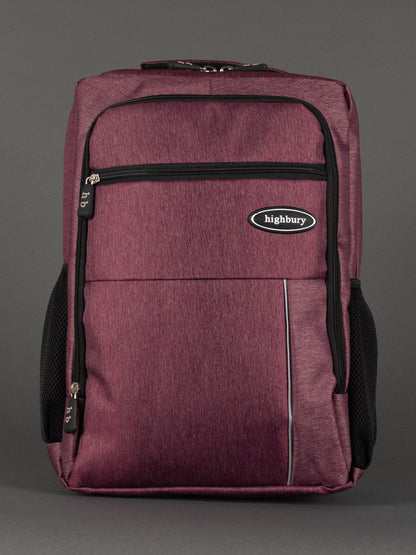 "Highbury 18-inch burgundy polyester laptop backpack cabin size"