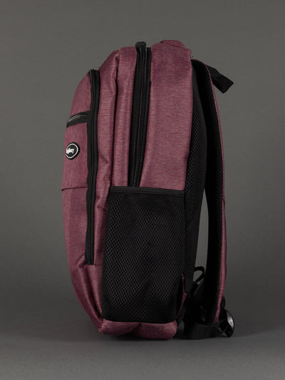 "Highbury 18-inch burgundy rucksack for school, business, and travel"