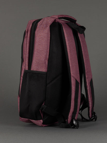 "Durable polyester burgundy cabin-size backpack – 45 x 30 x 18 cm"