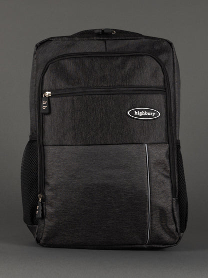 "Highbury 18-inch dark grey polyester laptop backpack cabin size"