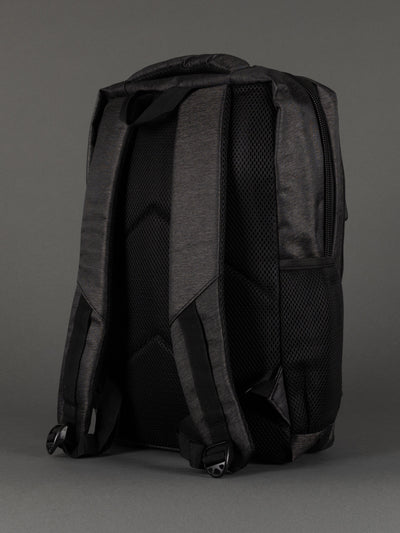 "Professional dark grey backpack with organiser sections"